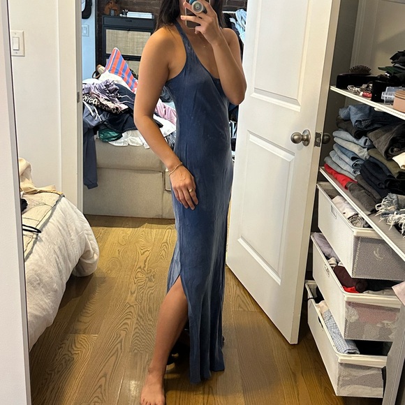 J.Crew Alicia cupro-blend navy blue racerback slip dress - Picture 3 of 8